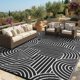 thumbnail image 2 of Alfombra reversible Garvee Rainbow 274 × 305 cm negra, 2 of 9