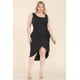 thumbnail image 4 of Saronite Vestido Midi Básico Cruzado sin Mangas con Lazo Frontal, Negro (Talla Grande para Mujer), 4 of 5