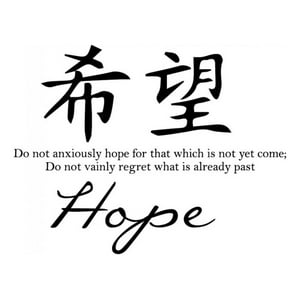 Rienda Libre Graphics - Decomural Hope Chinese Symbol Ws-34120