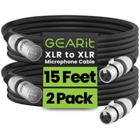 Cables Xlr Gearit Para Micrófono Macho A Hembra, 3 Pines, 4,5 M, Paquete De 2
