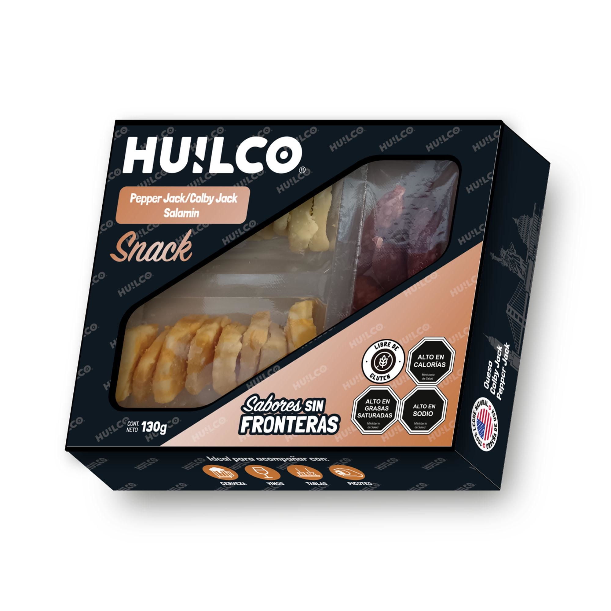 Snack Pepper Jack Colby Jack Salamín 130 G Huilco