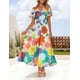 thumbnail image 2 of Vestido midi ZESICA 2025 con cuello en V floral de verano para mujer, 2 of 3