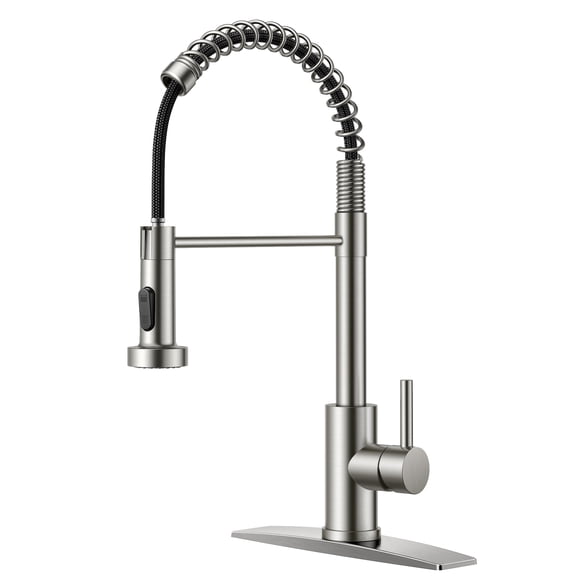 Grifo de cocina FORIOUS de níquel cepillado con rociador desplegable