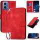 thumbnail image 1 of Funda Flip Premium Fibra de Carbono para Motorola MOTO G45 con Soporte y Cierre Rojo, 1 of 6
