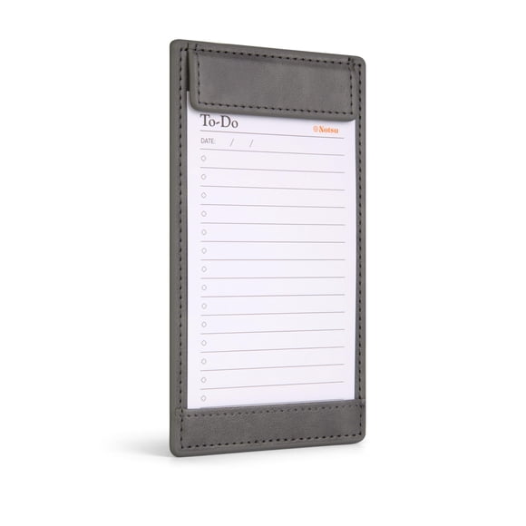 Portatarjetas 3x5 De Cuero Vegano Gris