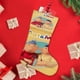 thumbnail image 4 of Pat y Mat Tema: Calcetines de Navidad, fino lino blanco para colgar en escaleras y chimenea, decoración navideña para el hogar, regalo de Navidad. 45cm × 32cm, 4 of 5