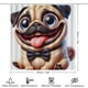 thumbnail image 2 of Pug-theme 4-Piece Shower Curtain Set with Rugs, Waterproof Bathroom Decor Set Includes Bath Mat, U-Shaped Rug, Toilet Lid Cover and Curtain with Hooks, 2 of 6