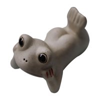 Magideal - Estatuilla De Mascota De Té De Rana De Cerámica, Decoración De Coche, Estatuas De Animales Pequeños Para Dormitorio, Accesorios Elegantes En Líneas, M Estilo C
