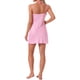 thumbnail image 3 of INSPIRE CHIC Camisón de Satén para Mujer con Encaje Halter Transparente Sexy Camisola de Dormir Sedosa L Rosa, 3 of 6
