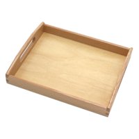 Magideal - Bandeja De Madera Para Niños, Rectangular, De Madera De Haya, Con Asas, Ligera, Ideal Para Organizar La Cocina Y Pintar. Pequeño