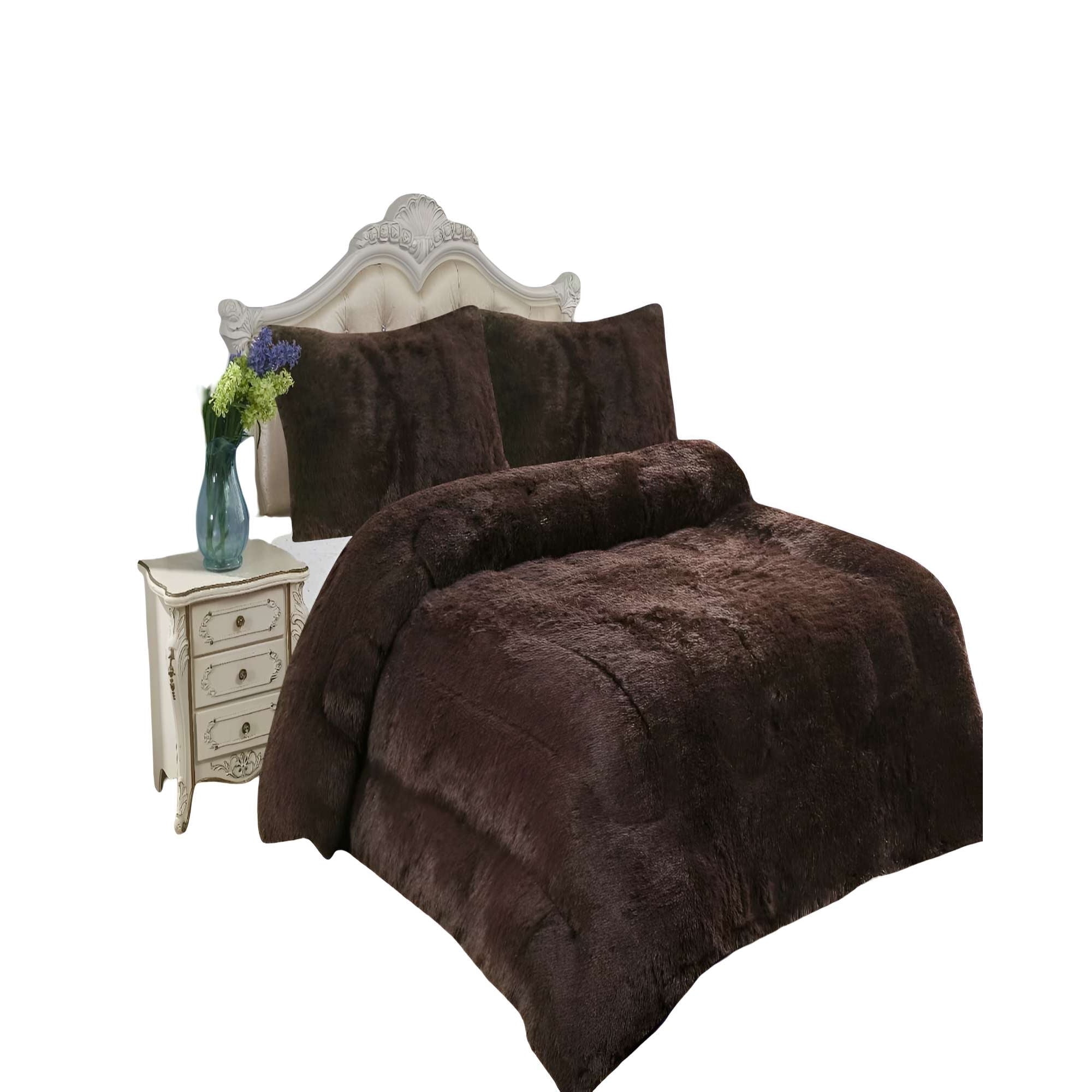 Genérico - Cobertores De Peludos Con Chiporro 2 Plazas 230x250cm Color Marron