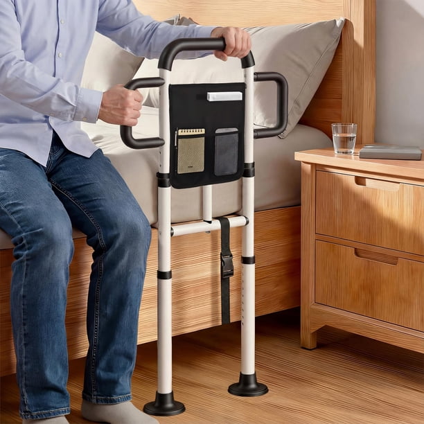 Barandales para Cama SEESMILE Seguridad Soporta 400 kg para Adultos Mayores con Luz