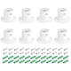 thumbnail image 1 of Uxcell 8 piezas de soporte de barra de cortina de acero inoxidable blanco de 1.26 pulgadas con tornillos, 1 of 6