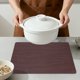 thumbnail image 4 of Juego de 6 Manteles Individuales de Cuero para Decoración de Mesa de Cocina y Comedor, Manteles Individuales Imitación Tejido Marrón 45*30cm, 4 of 6