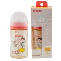 Mamadera Softouch 240 Ml Niña Rojo  Pigeon