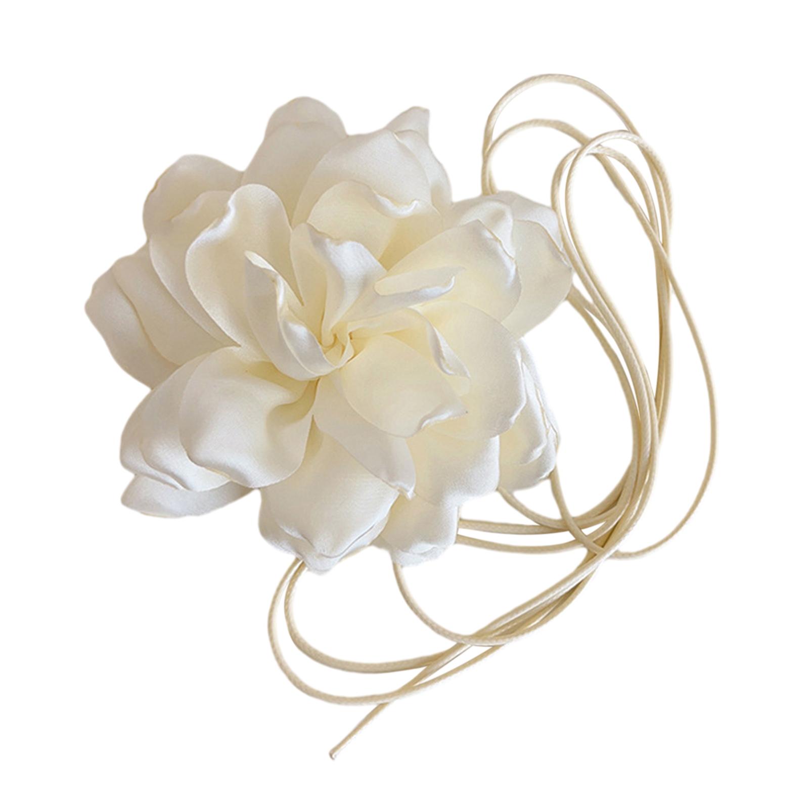 Magideal - Gargantilla De Flores, Collar Con Banda Para El Cuello Floral, Gargantilla De Estilo Retro, Accesorios De Joyería, Collar De Cadena De Clavícula Para Blanco