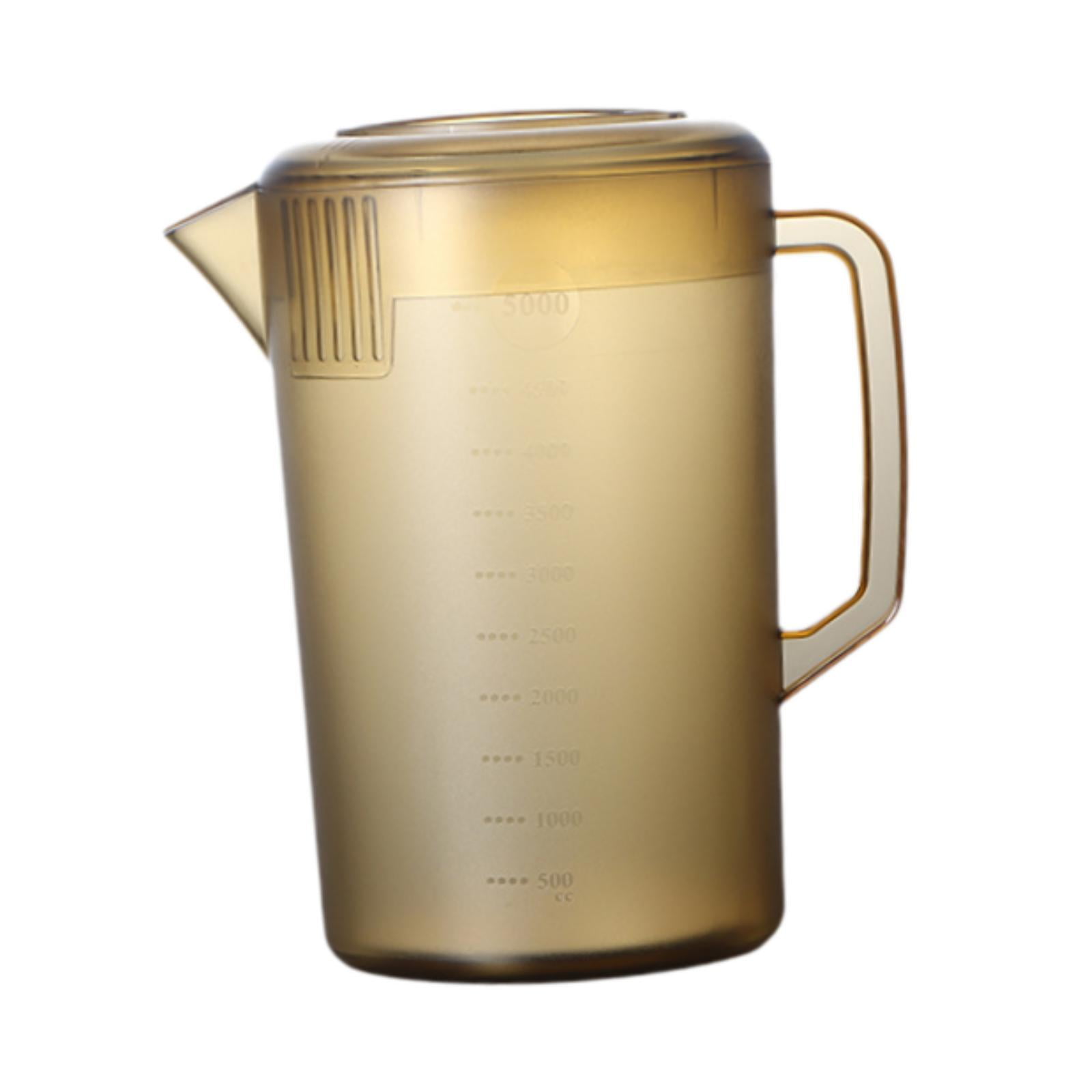 Magideal - Jarabarra De Contenedores De Almacenamiento De Bebidas Con Jarra De Medición De Tapa De Tapa Jarra De Medición Para Jarras Para La Tienda De Té De Res Marrón