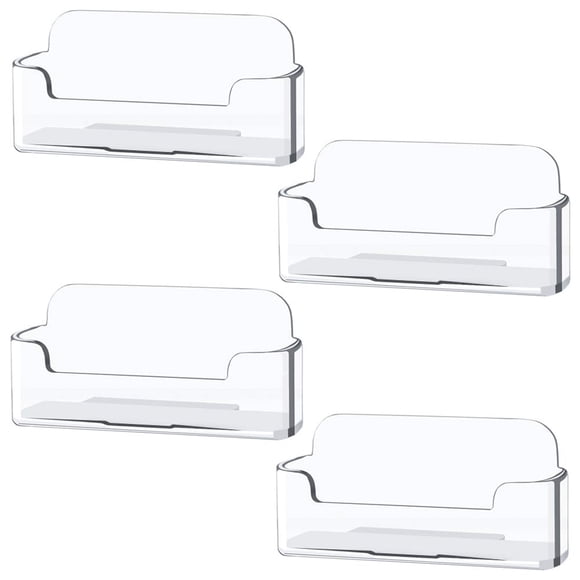 Tarjetero Qizpcer de plástico transparente, paquete de 4