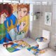 thumbnail image 1 of Clásicos de cuentos de hadas de Grimm-theme 4-Piece Shower Curtain Set with Rugs, Waterproof Bathroom Decor Set Includes Bath Mat, U-Shaped Rug, Toilet Lid Cover and Curtain with Hooks, 1 of 6