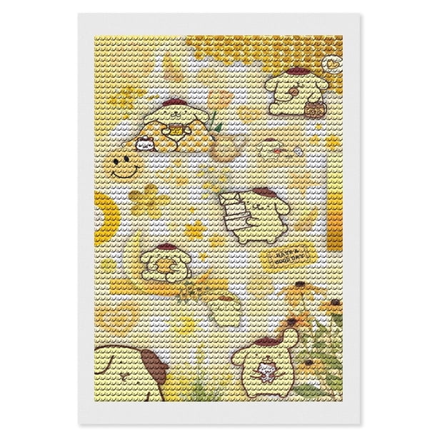 Pompompurin Kits de Pintura de Diamantes para Adultos 5D DIY Diamond Art Kits Full Drill Diamond Dots para Regalo Decoración de Pared y Relajación Artes de Gemas 20*30cm