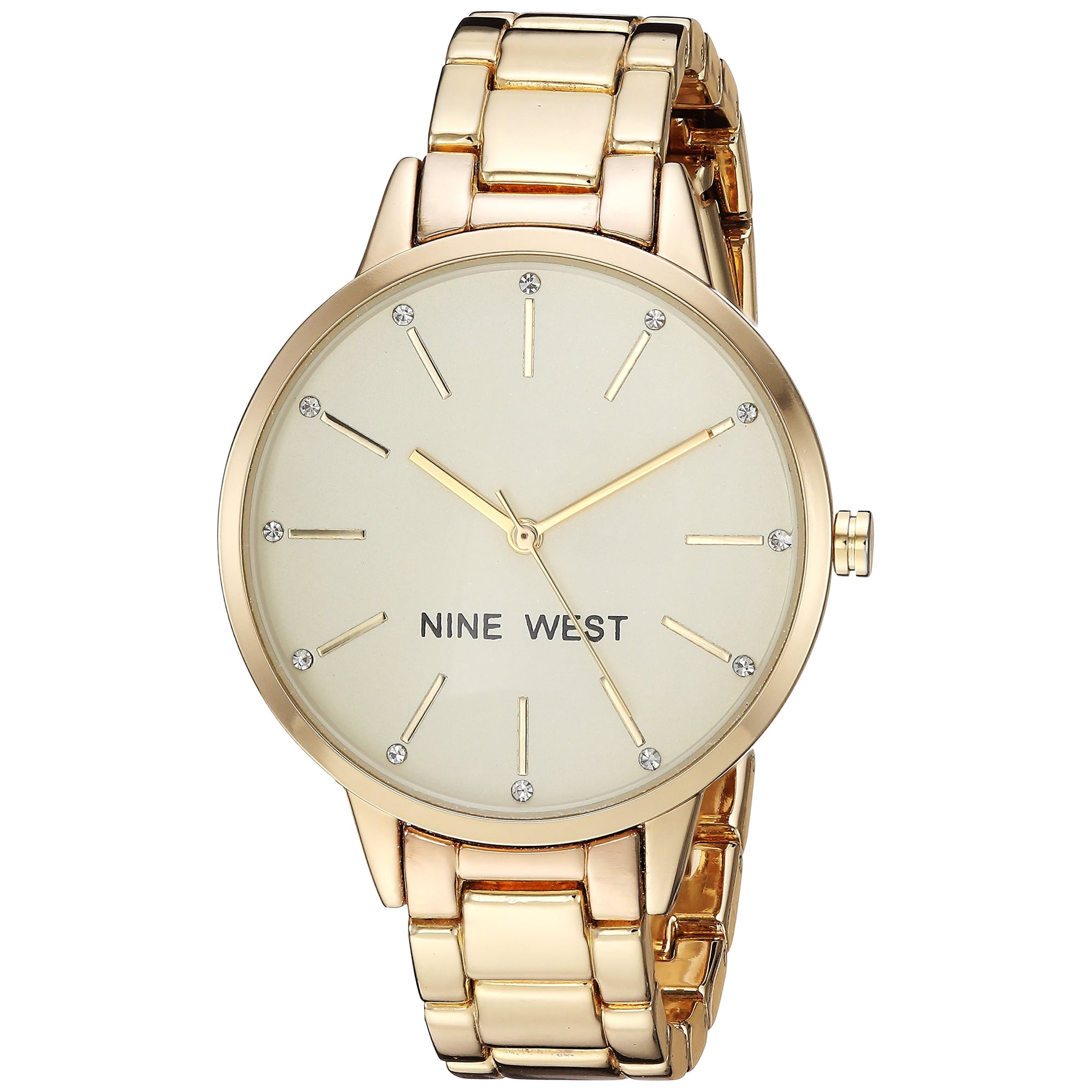Reloj Nine West Para Mujer En Tono Dorado Con Detalles De Cristal