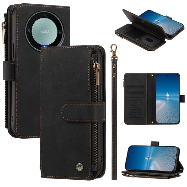 Funda Cartera Honor Magic5 Lite con Monedero, Negro