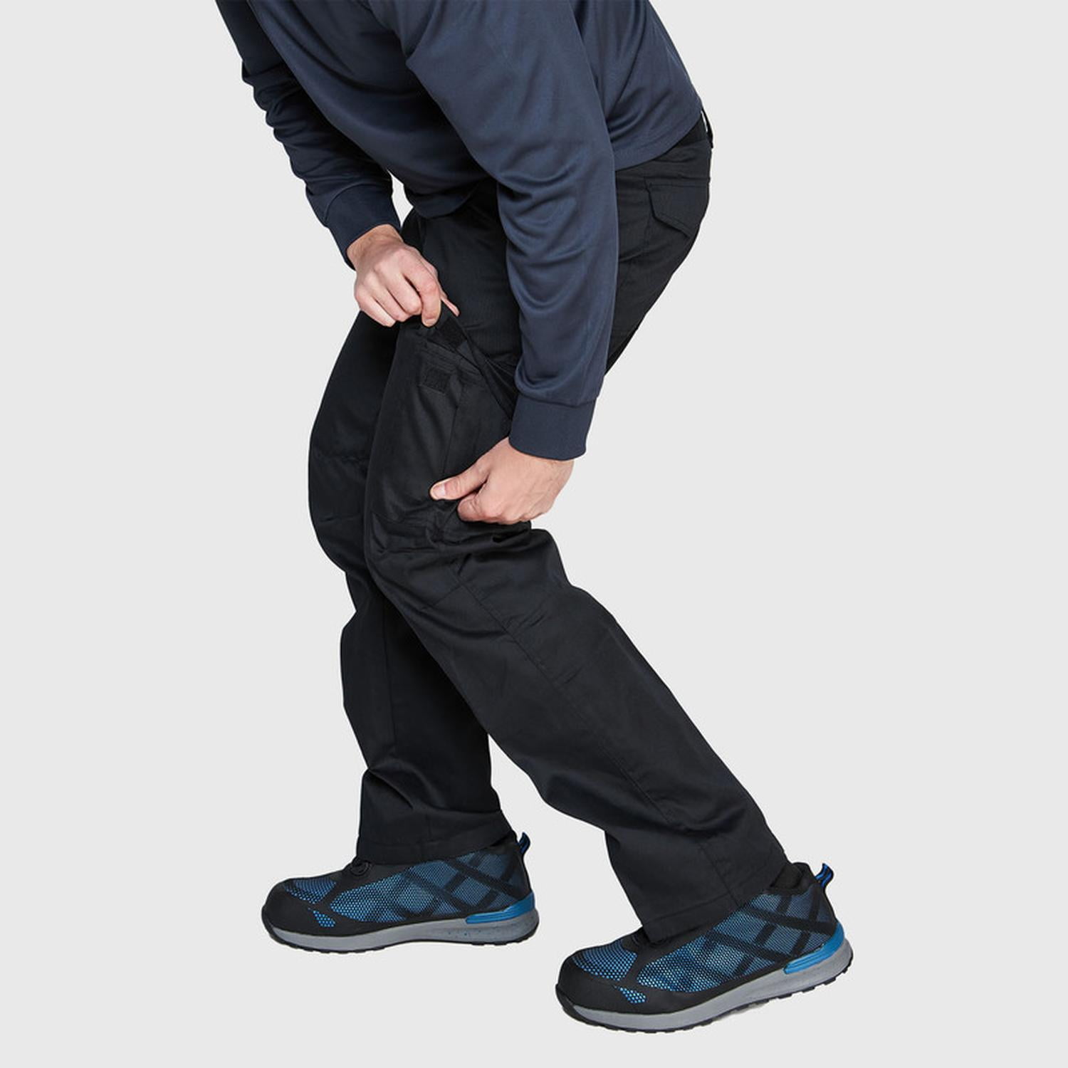 Jayson - Pantalón Cargo Gababardina Cintura Elasticada Negro Xxl