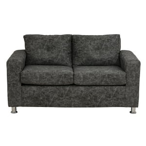 Muebles América - Sofá George 2 Cuerpos Cuero Auris Gris