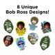 thumbnail image 3 of Tatuajes temporales Gamago Bob Ross Multicolor, 3 of 7