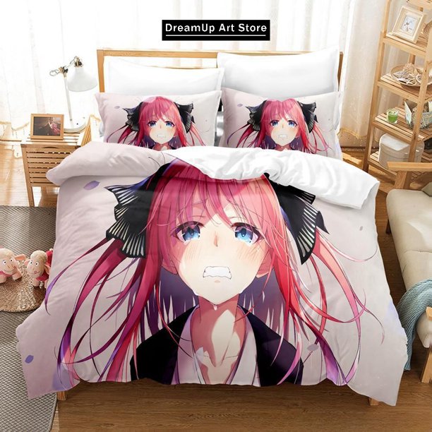 QuintessentialQuintuplets Bedding Set Boys Girls Duvet Cover Pillowcase Bed Adult Bedroom