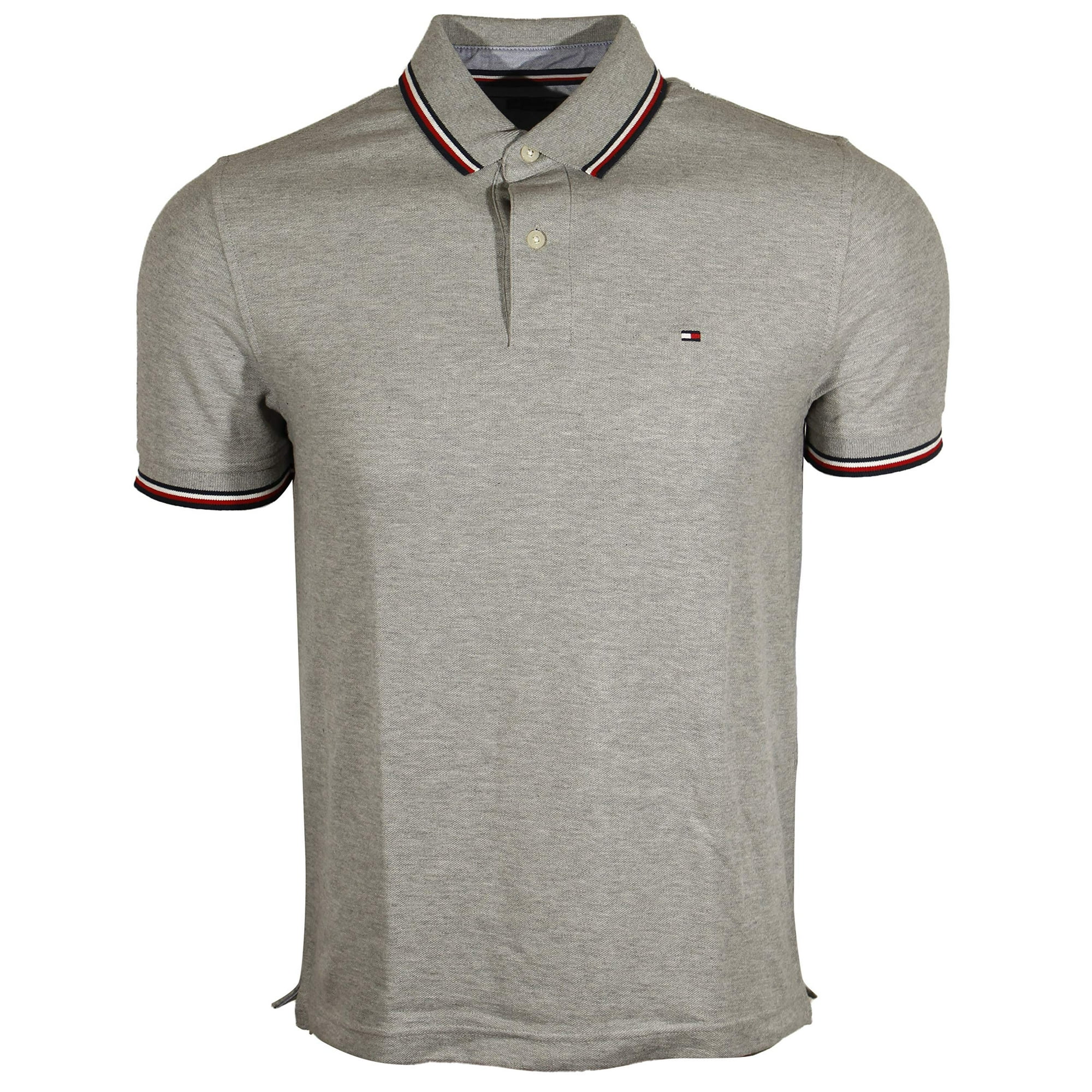 Polo Tommy Hilfiger Con Cuello A Rayas Para Hombre, Color Gris, Talla Xs