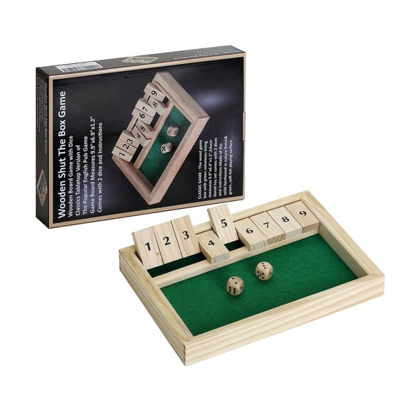 Juego de mesa Win SPORTS Wooden Shut The Box Game para 2 jugadores
