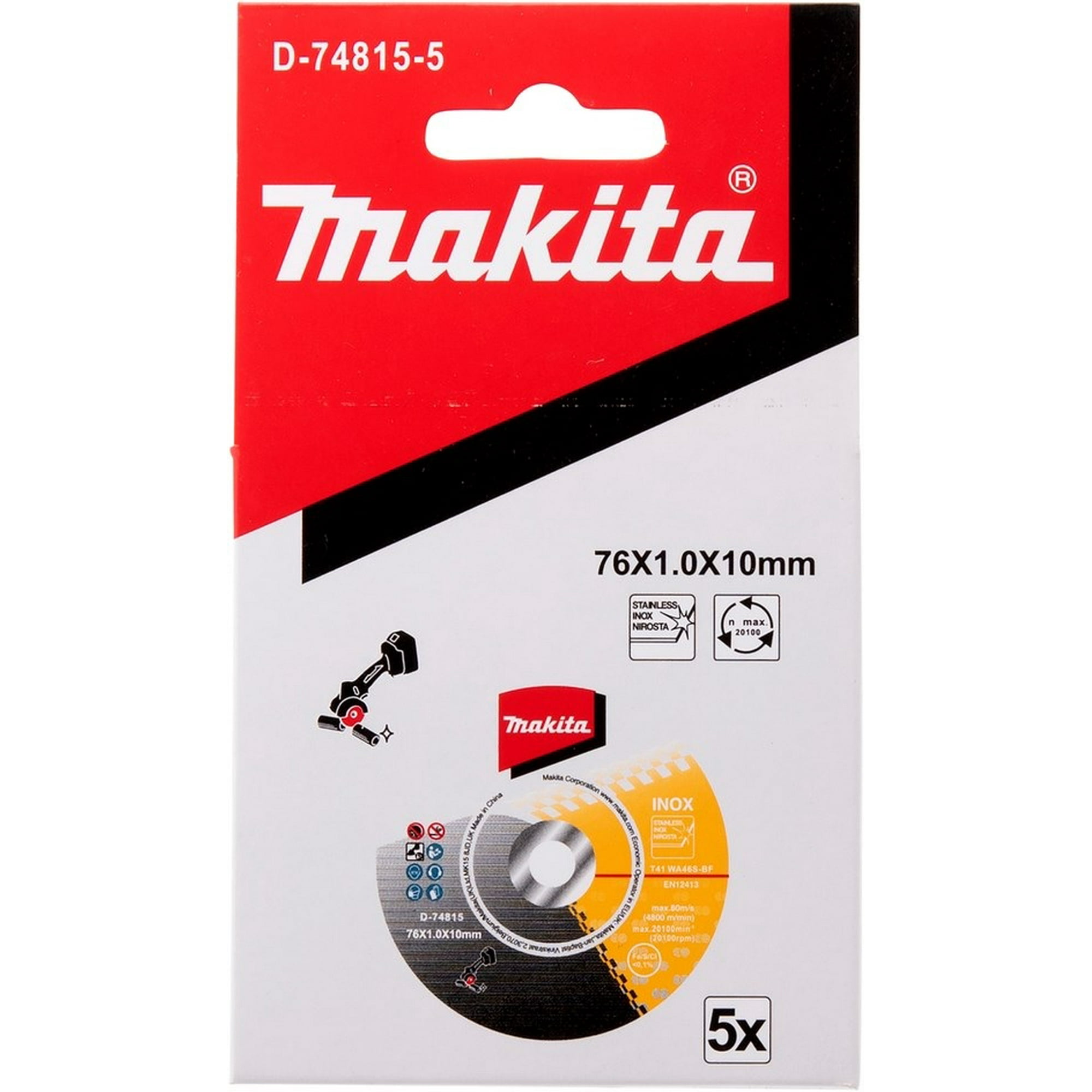 Discos 5unid Corte Fino Makita Dmc300 75x10mm