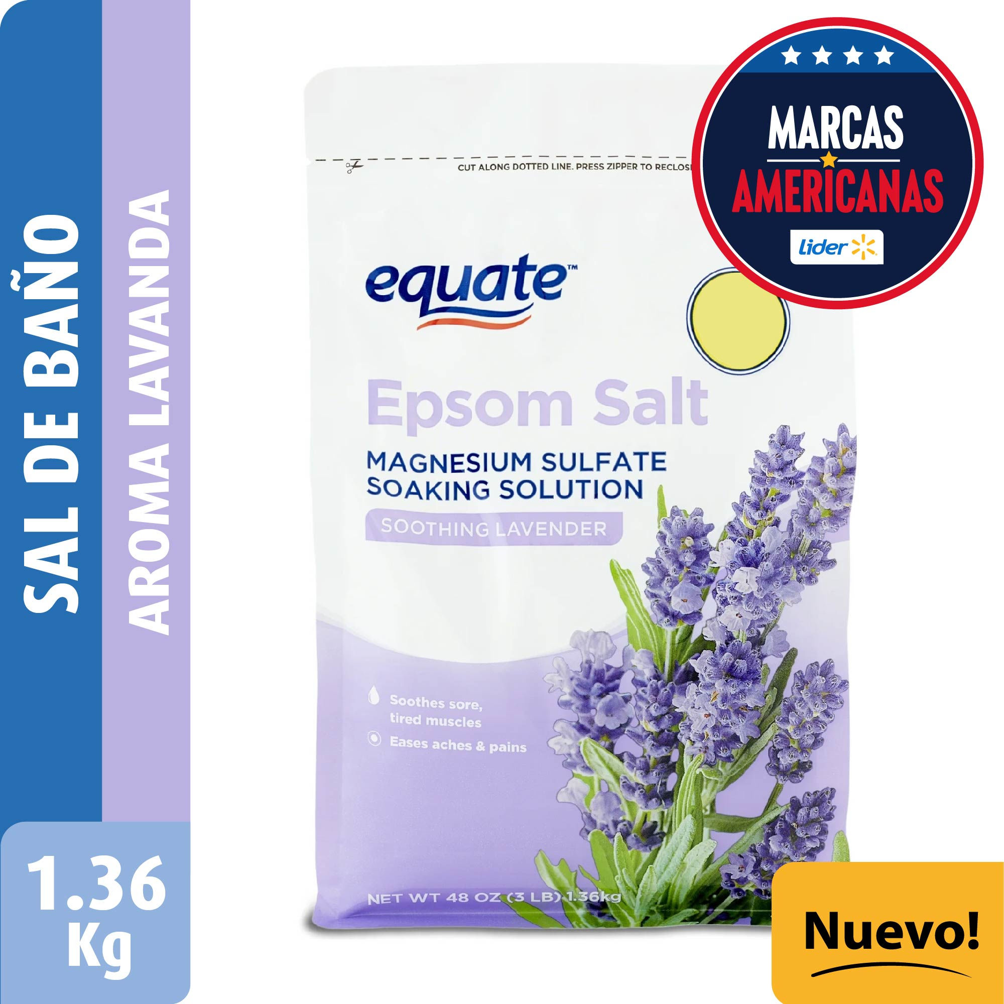 Sal De Baño Lavanda 1,36 kg Equate