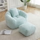 thumbnail image 1 of Giant Bean Bag Chair withFootstool, Oversized Bean Bag for Adults and Kids, Faux Fur Shell-Shaped Large Chair with Filler, Stuffed Big Accent Sofa, Floor Sofa for Gaming,Reading Living Room Bedroom, 1 of 3