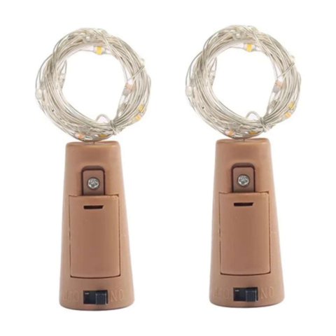 Gen - 2X Tira Led Maqueta Luz Arroz Corcho Botella Alambre A Pilas Multicolor