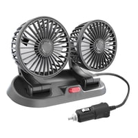 Ioensy - Ventilador De Doble Cabeza Para Coche, Circulador De Aire Silencioso, Cinco Aspas De Ventilador Aptas Para Coche, Suv, Usb