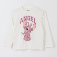 Polera Manga Larga Niña Angel Lilo & Stitch Blanco Disney
