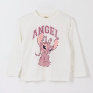 Polera Manga Larga Niña Angel Lilo & Stitch Blanco Disney