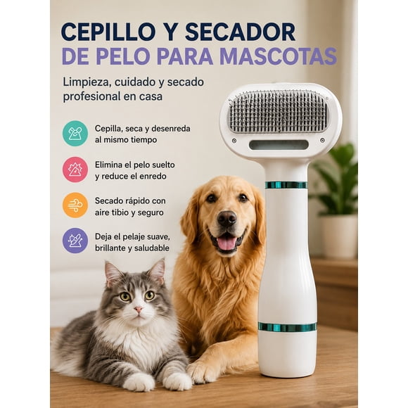 Cepillo Secador 2 en 1 para Mascotas 300W