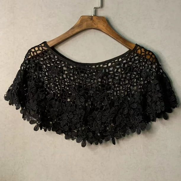 Elegant Flower Hollow Out Shawl: A Breathable Casual Cape for Parties, Weddings, and More!