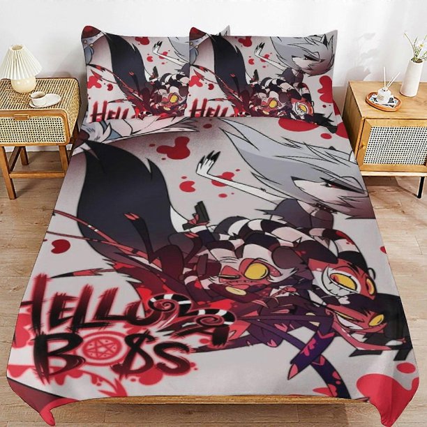 Hazbin Hotel Helluva Boss Bedding Set Duvet Cover Comfortable and Lightweight Cartoon Bedding3 Piece