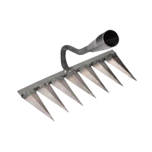 Rastrillo De Mano Para Jardín, Rastrillo De Desmalezado De Metal Para Aflojar La Tierra De Labranza De Plantación, 28,1x13,5x28cm Con 7 Púas
