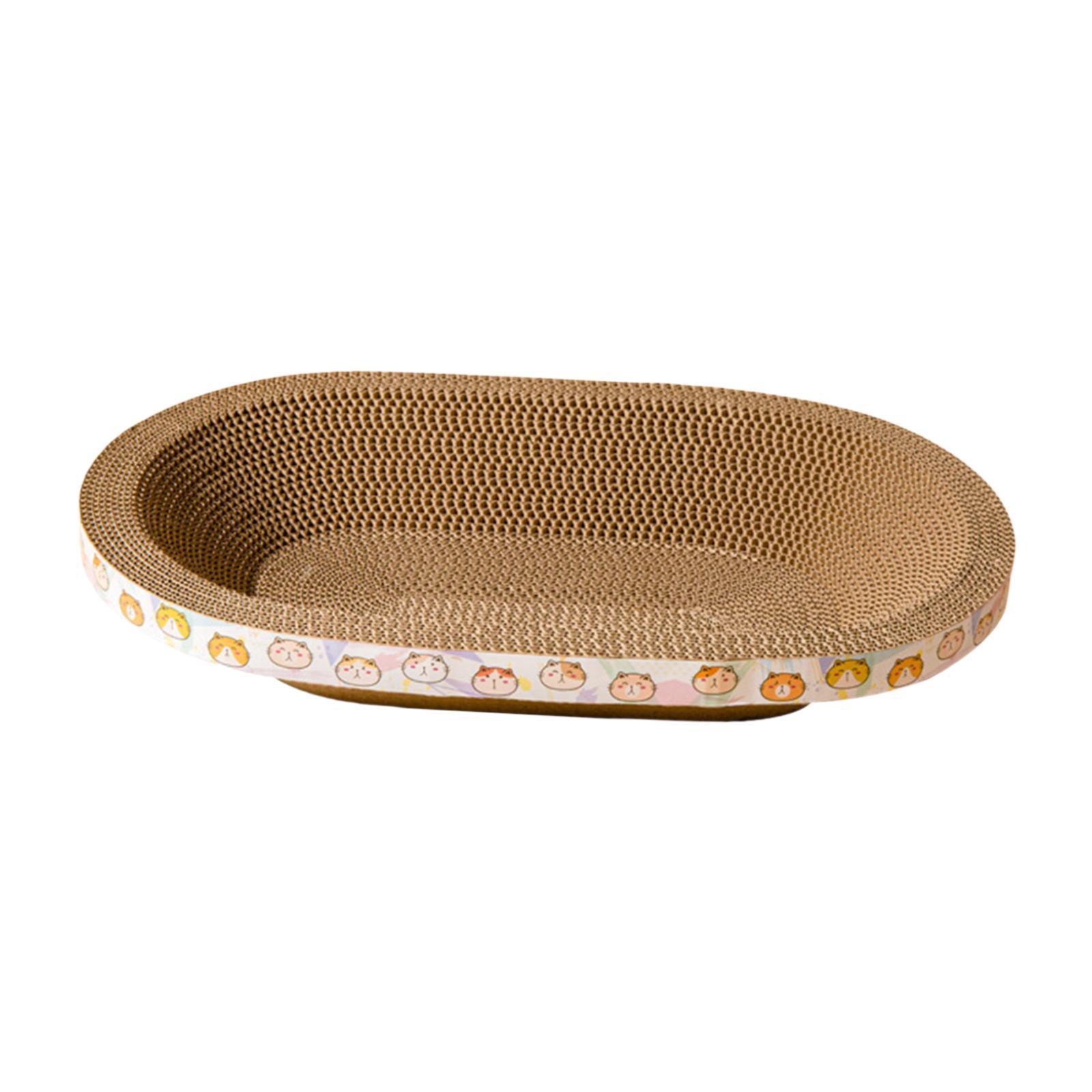 Magideal - Cama Rascadora Para Gatos De Cartón Ovalada, Almohadilla Rascadora Para Gatos, Accesorios Para Mascotas Para Dormir, Tabla Rascadora Para Descansar Y Medio