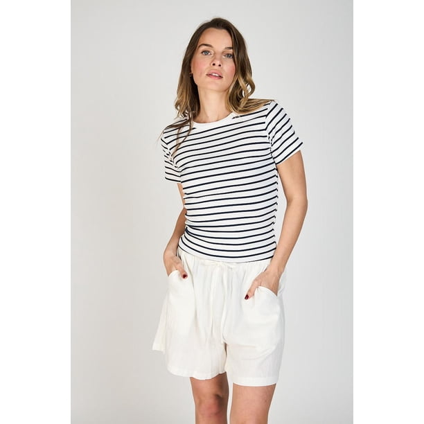 Polera Francesca Rayada Eclipse blanco M