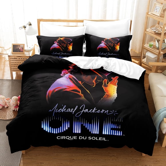 x1855 Bed Sheets Michael Jackson Bedding Set Twin Full Size Michael Joseph Jackson Bed Set Teenagers Bedroom Duvetcover Se 3-Piece Bedding Set (1 Duvet Cover + 2 Pillow Shams) nj1855