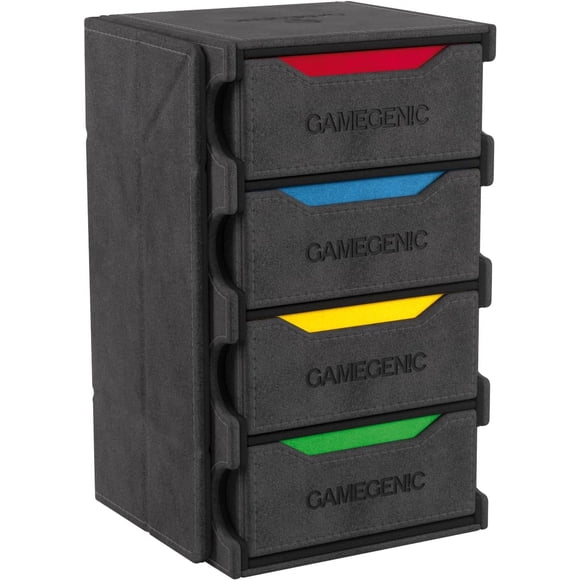 Token Box Gamegenic Token's Lair con bandeja de dados de color negro