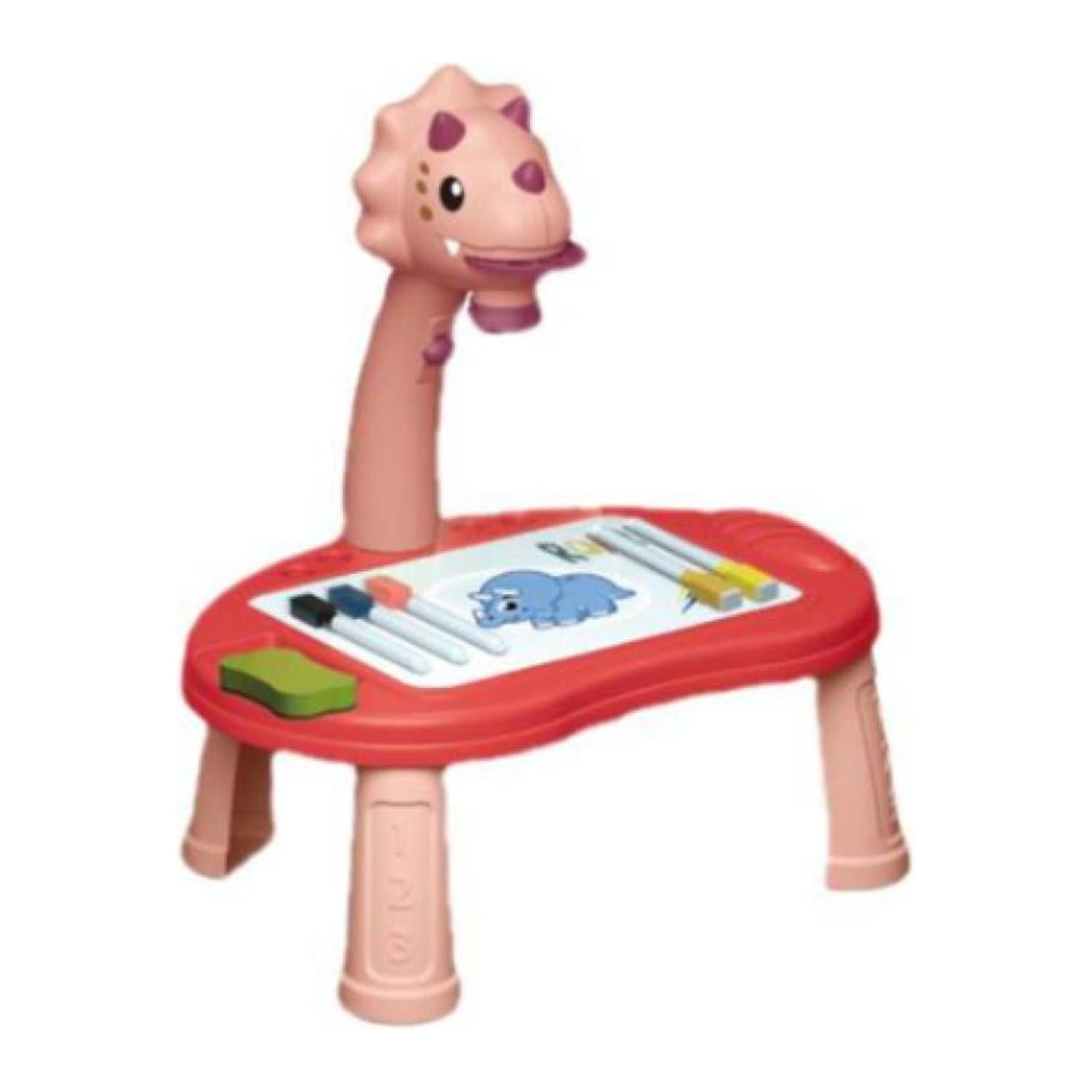 Total Click - Juguete Mesa De Dibujo Proyector Led Infantil Rosado