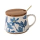 thumbnail image 4 of Taza Floral De Estilo Retro De 380 Ml, Taza De Café Con Flores Para Papá, Mamá, Hombres, Mujeres Y Amigos, Con Tapa Y Cuchara., 4 of 5
