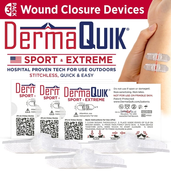 Kit de Cierre de Heridas DermaQuik 3 Unidades de Alta Resistencia